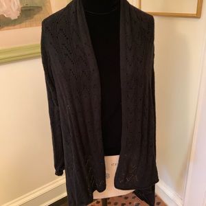 Cynthia Rowley pointelle open stitch cardigan